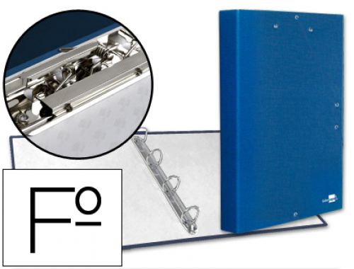 Capa liderpapel 4 aneis 25 mm com elasticos aba e mini-clip azul , Liderpapel , 25312 , 8423473253124